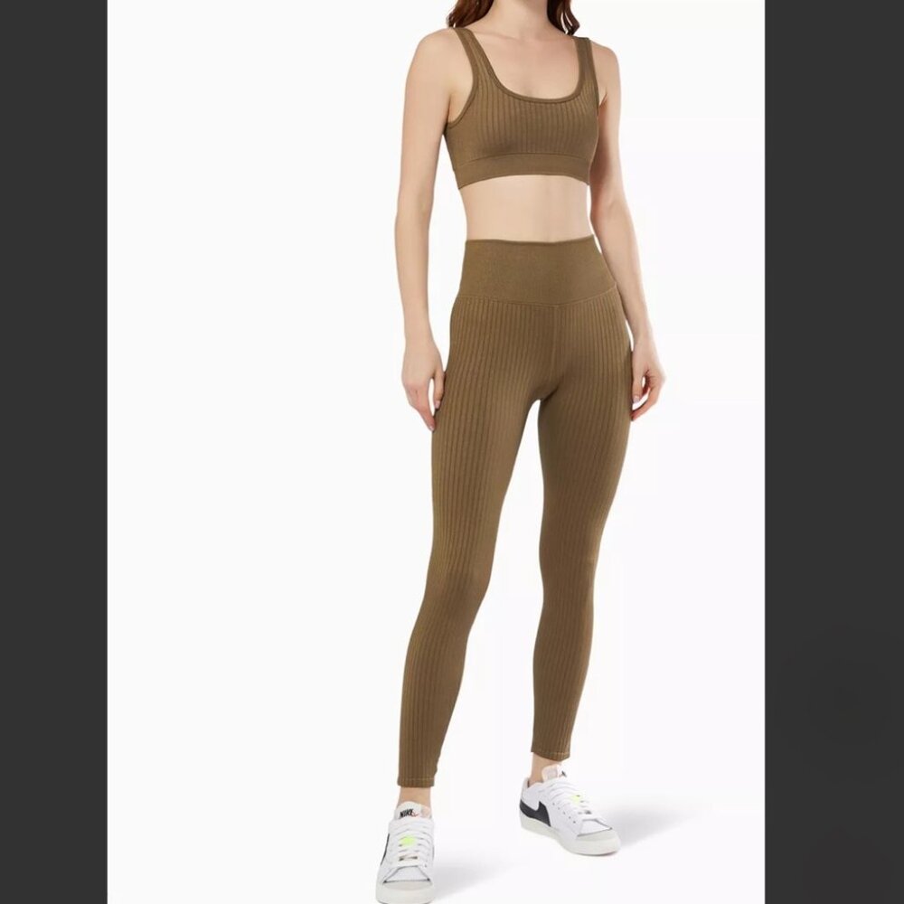 GOOD AMERICAN Shine Tank Bralette in Ribbed Nylon - Picture 2 of 13